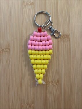 Icecream Pony Bead Keychain